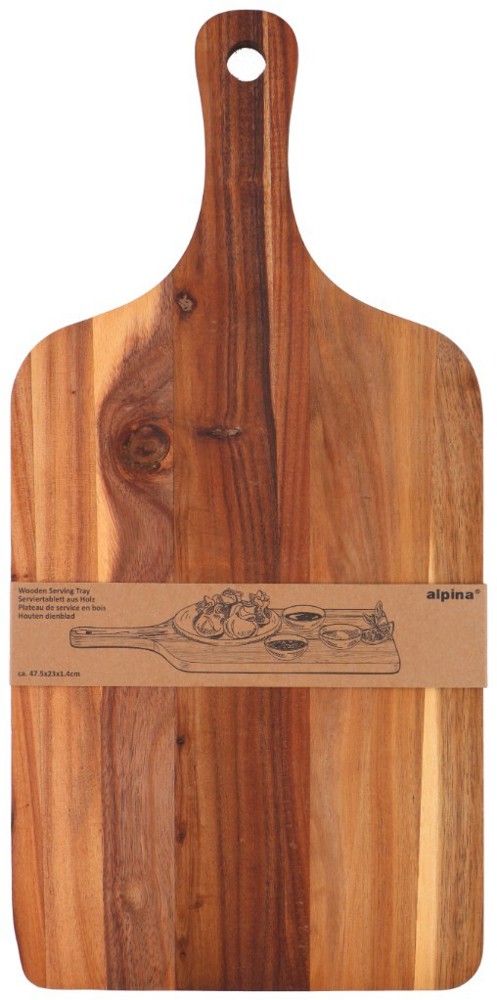 ALPINA Serving Board 47.5x23cm with Handle- Braun